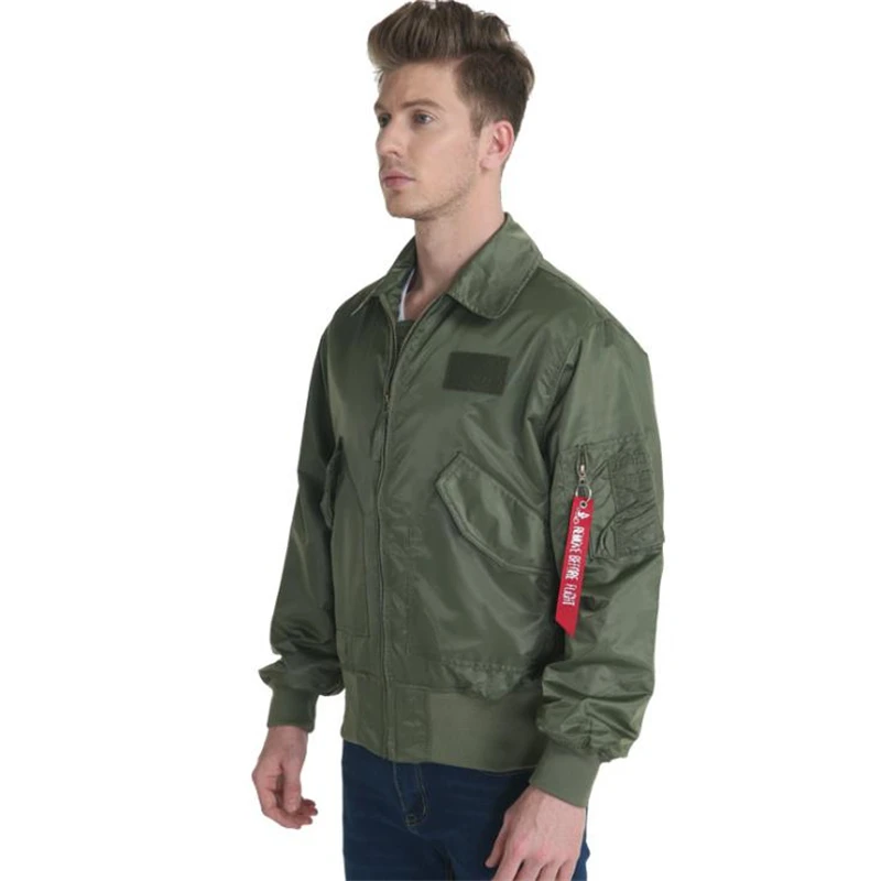 Chaqueta Bomber táctica militar de nailon para hombre, chaqueta de vuelo Unisex con cuello vuelto, abrigo de béisbol CWU/45P, cortavientos para piloto de la Fuerza Aérea - imagen 2