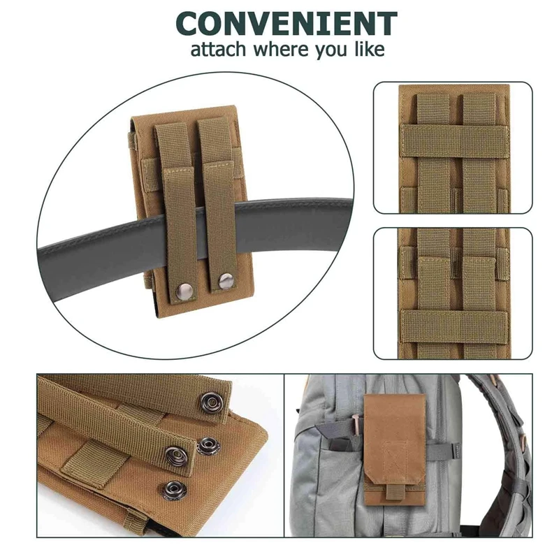 Funda táctica del ejército para teléfono móvil, bolsa Molle para iPhone Xs Max, iPhone 8 Plus, Galaxy Note 9, S10 Plus - imagen 2