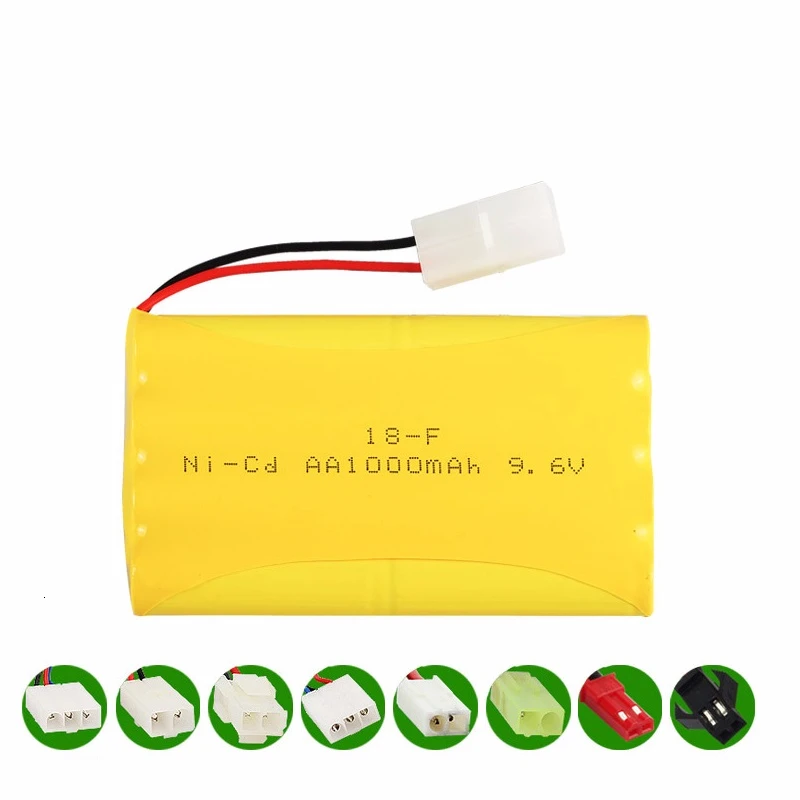 Batería recargable ni-cd de 9,6 v y 1000mah, Cargador USB para juguetes Rc, coche, tanque, tren, Robot, barco, pistola, AA, 9,6 v, modelo H - imagen 2
