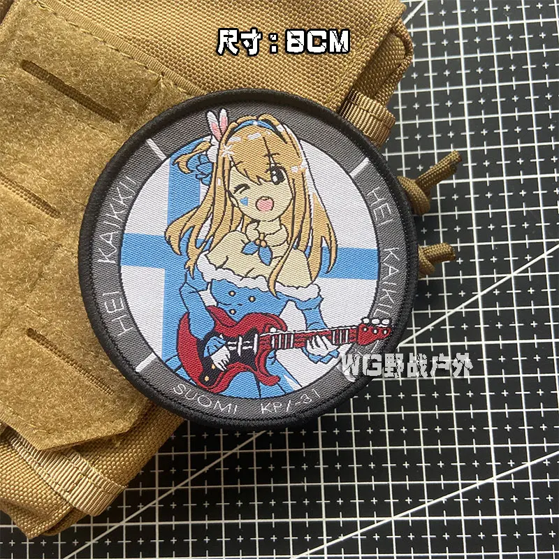 Parches bordados de guerrero de pistola de primera línea para niñas, insignia táctica de Anime de dos dimensiones del equipo para decoración de mochila de ropa - imagen 4