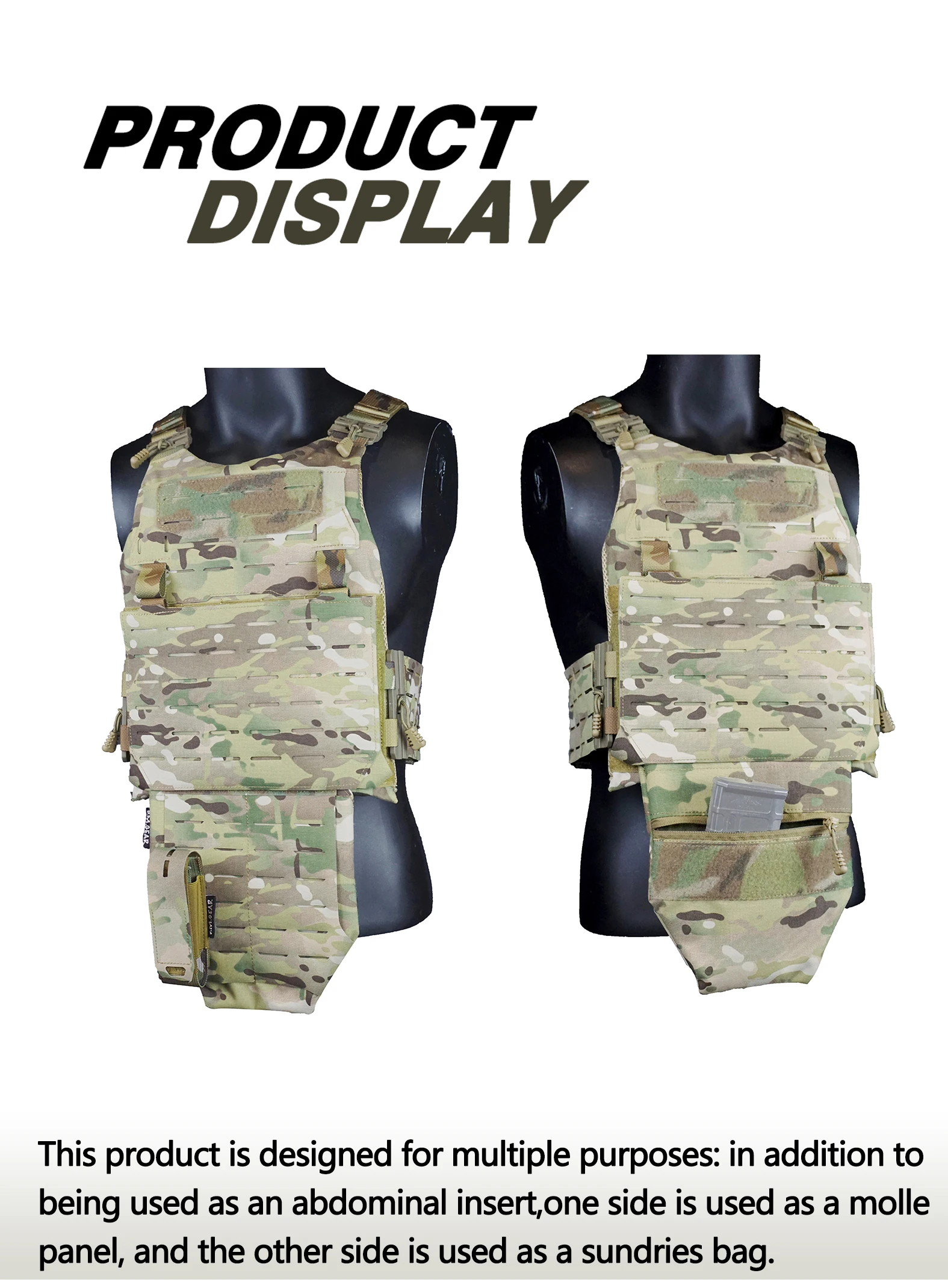 DMGear-Protección de entrepierna ligera para hombre, de doble cara Molle, corte láser para bolsa MOLLE, juego de guerra táctico para exteriores - imagen 3