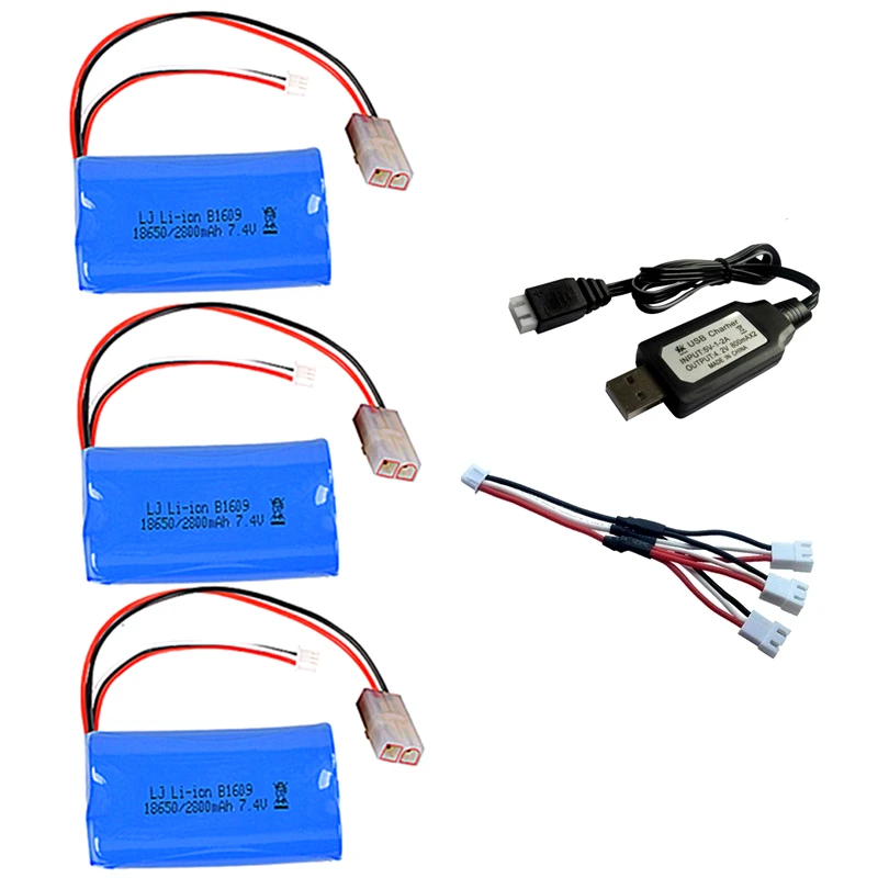 7,4 V 2800mAh 18650 batería o cargador para henglong 3809 3816 3818 3819 3838 3839 3869 3879 3888 RC tanques HJ806 piezas de batería - imagen 3