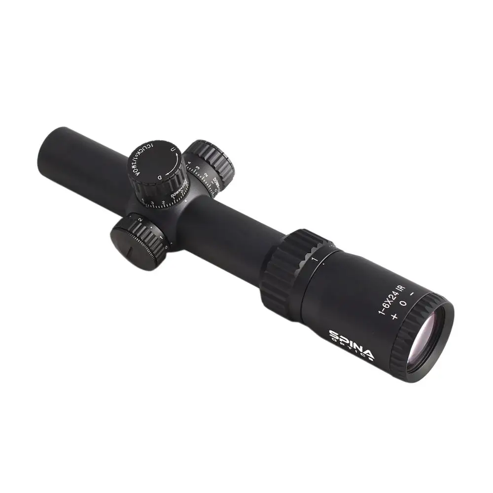 SPINA Optics-mira telescópica para rifle de caza, retícula compacta de Mil puntos para iluminar torretas, reinicio de bloqueo táctico, BM 1-6X24 - imagen 5
