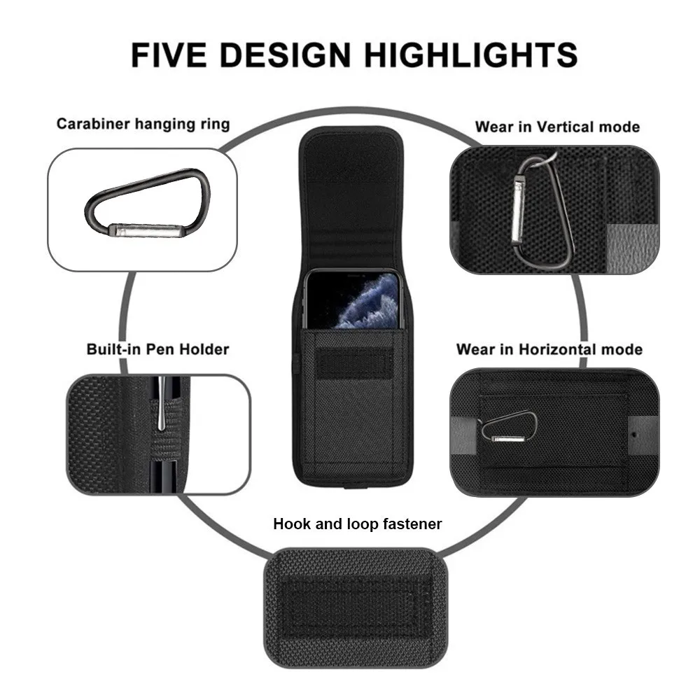 Bolsa táctica Molle para teléfono, riñonera militar para caza, senderismo, Camping con gancho en D - imagen 4