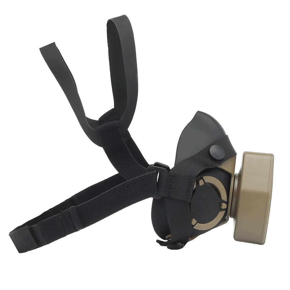 Máscara respiradora de media cara para Airsoft, máscara de Gas táctica para CS Wargame Shooting Paintball, filtro reemplazable, antipolvo - imagen 5