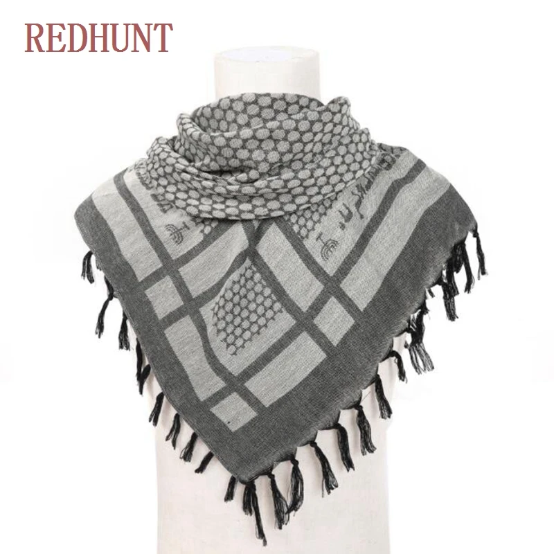 Pañuelo táctico con borlas, bufanda árabe Shemagh KeffIyeh, chal ligero para el desierto, para acampar al aire libre y senderismo - imagen 5
