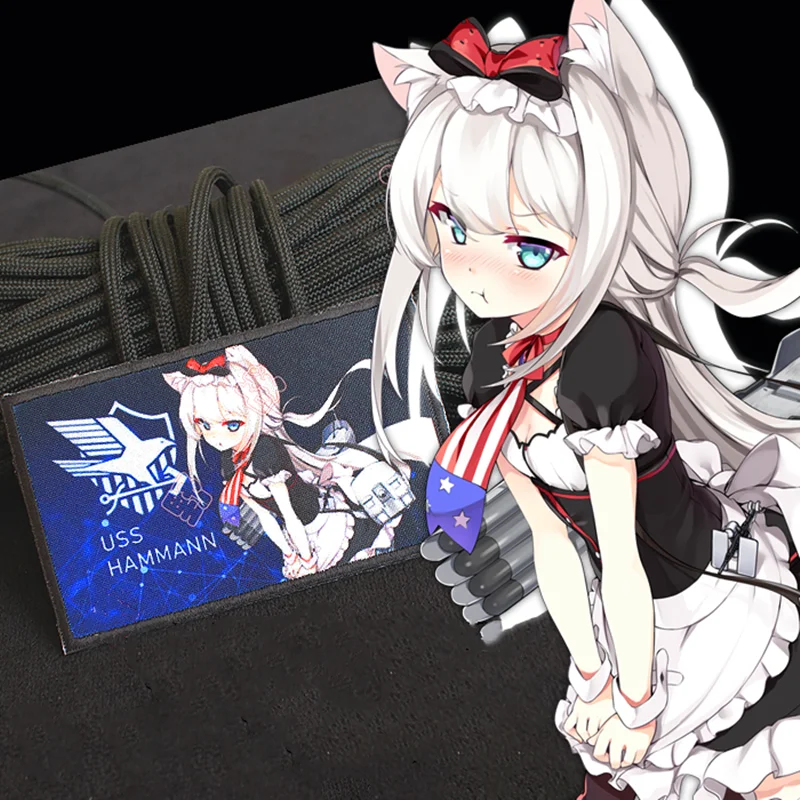 Azur Lane-parche táctico de Chica de Anime, insignias de brazalete con estampado bidimensional para decoración de ropa y mochila - imagen 2