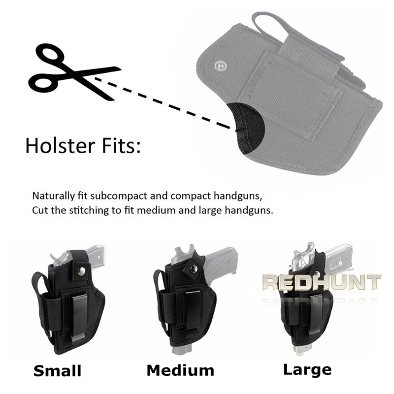 IWB OWB funda de transporte oculta para coche, ranura para cargador, Correa Molle de 1 "/2", monturas para mano derecha e izquierda, modelos de pistola universales - imagen 5