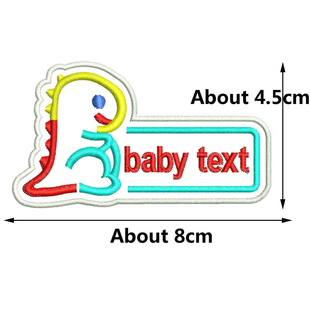 Parche personalizado con nombre de bebé para jardín de infantes, bonito bordado de dinosaurio, hierro en respaldo, artesanía de costura, ropa para suministros de accesorios DIY - imagen 2
