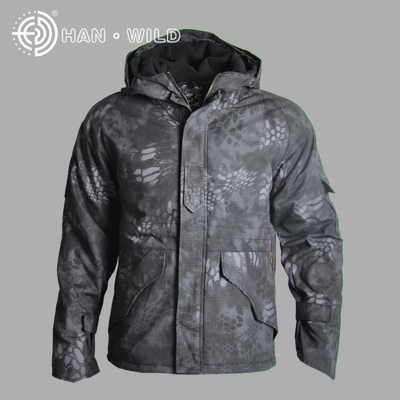 Chaqueta de camuflaje del ejército para hombre, abrigo, chaqueta táctica para exteriores, chaquetas impermeables con capucha para invierno, cortavientos, ropa de caza - imagen 3