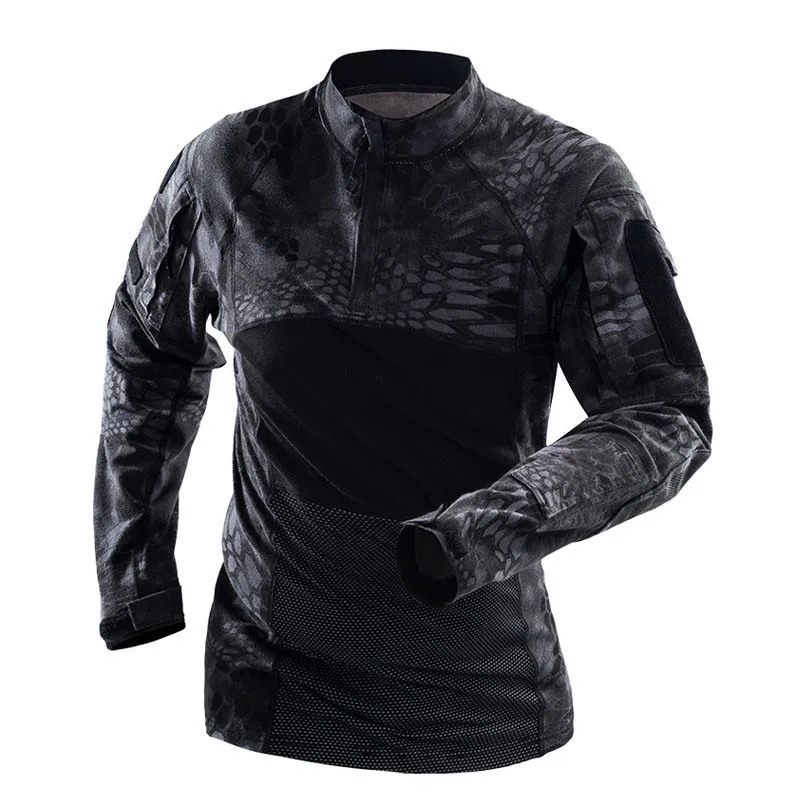 Mege-Camiseta táctica militar para hombre, camiseta de manga larga del ejército de camuflaje para gimnasio, ropa de combate de soldados, uniforme Airsoft - imagen 2