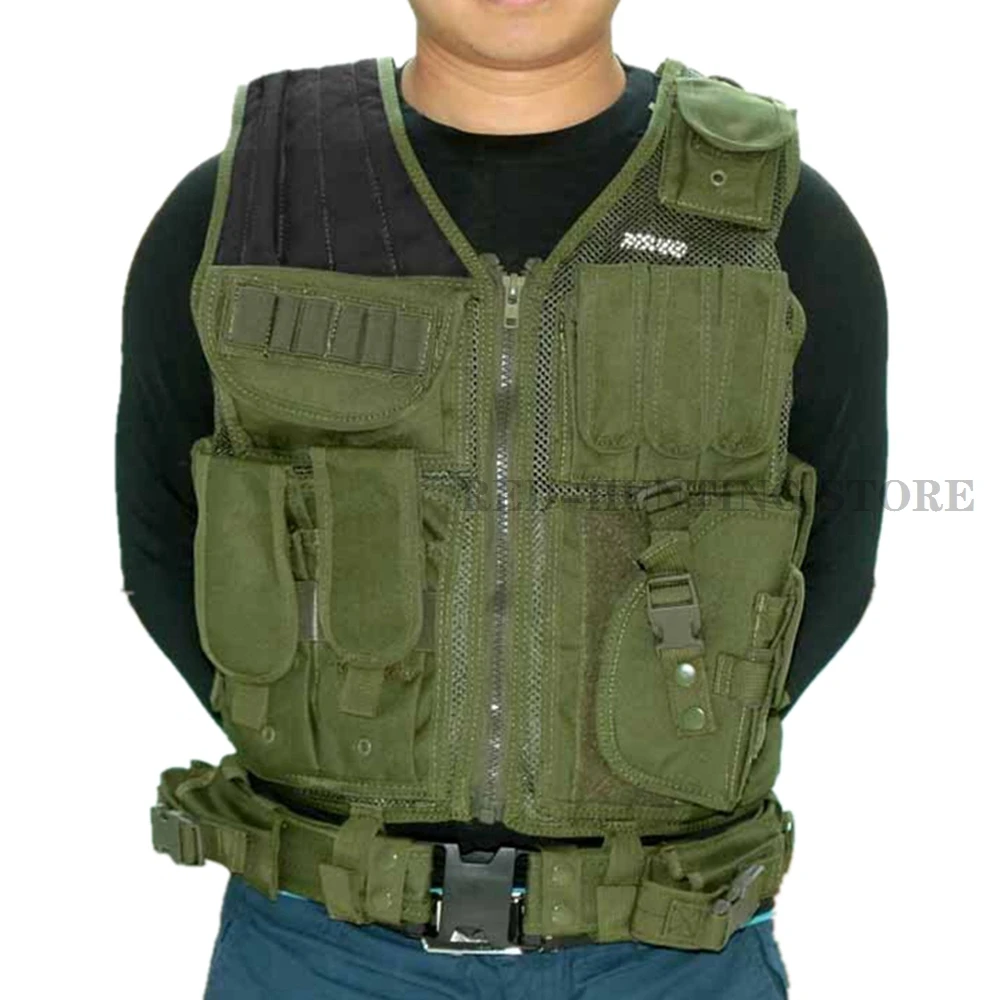 Chaleco táctico militar para Airsoft, chaleco de entrenamiento de combate transpirable ajustable para caza al aire libre, chaleco de juego de guerra CS - imagen 2