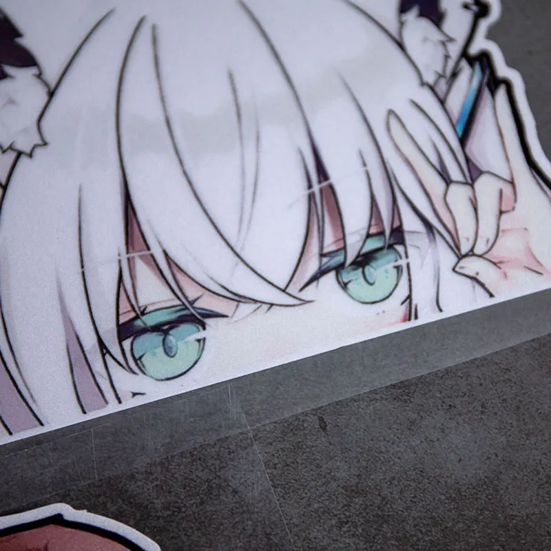 Pegatinas reflectantes para ventana de motocicleta eléctrica, pegatinas impermeables con orejas de gato y perro, gato, chica, JDM, bricolaje - imagen 4