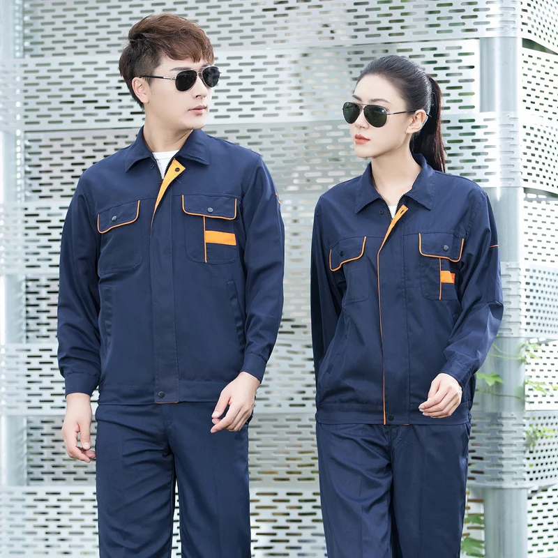 Conjuntos de ropa de trabajo para hombre y mujer, chaqueta resistente al desgaste + Pantalones, reparación de máquinas para primavera y otoño, monos de taller para soldador, uniformes de trabajo - imagen 3