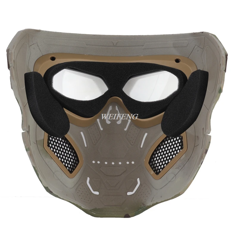 Mascarilla facial completa desmontable para caza, máscara protectora de Airsoft, antiniebla, máscaras de combate del ejército Cs Wargame - imagen 4