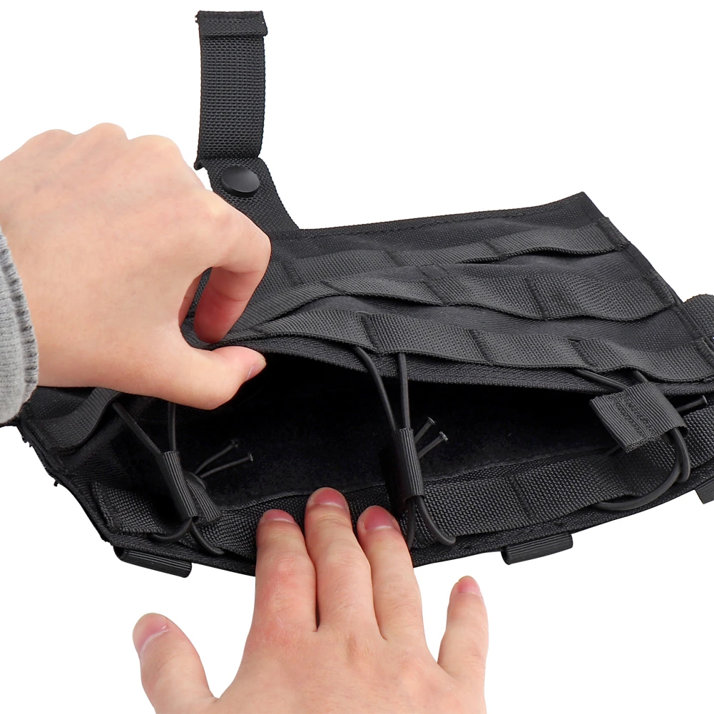 Placa frontal táctica desmontable, bolsa Triple para revistas, Panel MOLLE 5,56 M4 para chaleco AVS JPC, accesorios de caza Airsoft de nailon - imagen 5