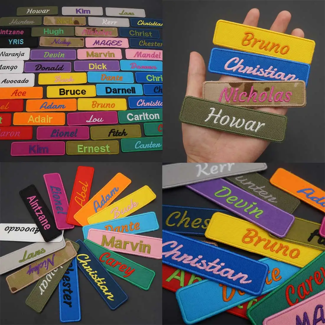 Etiquetas de nombres personalizadas, insignia de identificación de número de sangre del ejército, parche Punk Rock bordado, respaldo de gancho para planchar - imagen 4