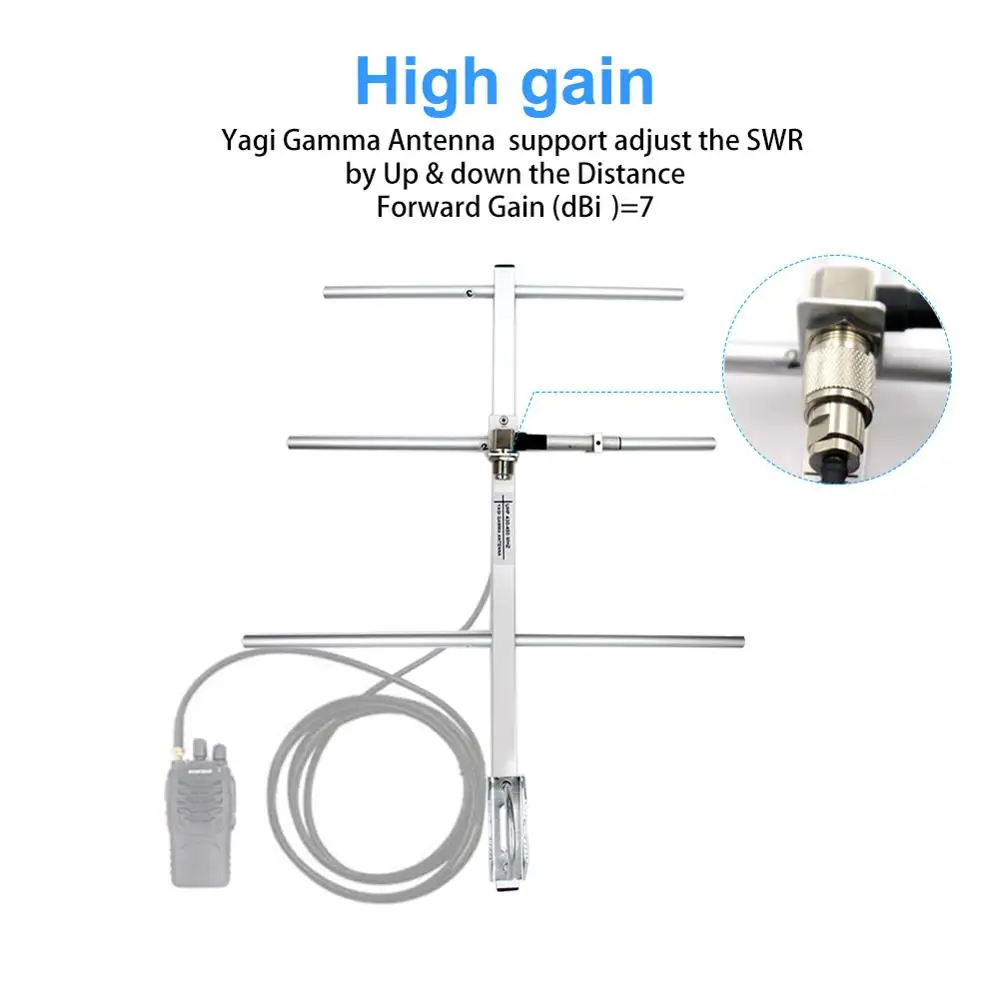 Yagi-antena de Radio HD1 de alta ganancia, aleación de aluminio UHF, 430-450MHz, conector hembra, señal fuerte, antena de TV para exteriores - imagen 2