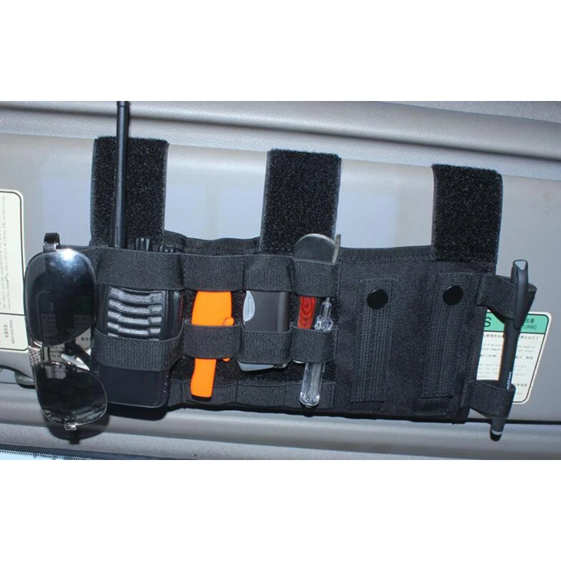Organizador EDC para visera de coche, paquete de herramientas, soporte para sombrilla, bolsa de almacenamiento para estirar, compatible con todos los coches, Jeep, SUV, Benz, BMW, accesorios para coche - imagen 5