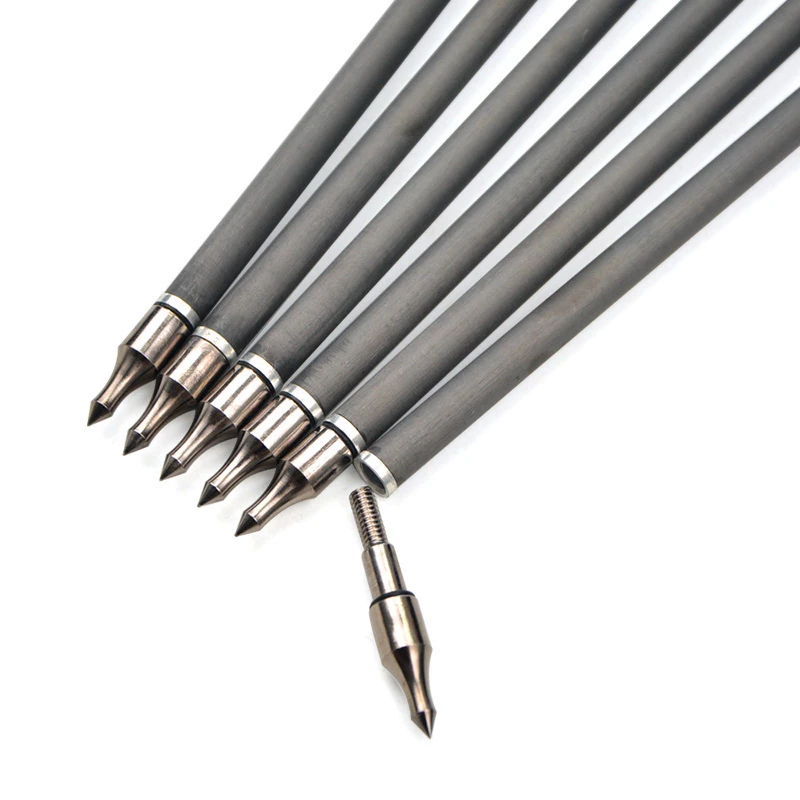 Flecha de carbono Spine 500, 35 pulgadas, 7,2mm, con pluma de escudo de 4 pulgadas, para arco compuesto, caza, arco recurvo, tiro con arco, 6/12/24 Uds. - imagen 3