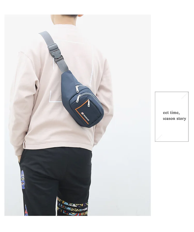 Riñonera a la moda para hombre y mujer, bolsa de cintura Simple para ocio, deportiva, Fitness, con letras, bandolera, paquete de pecho - imagen 3