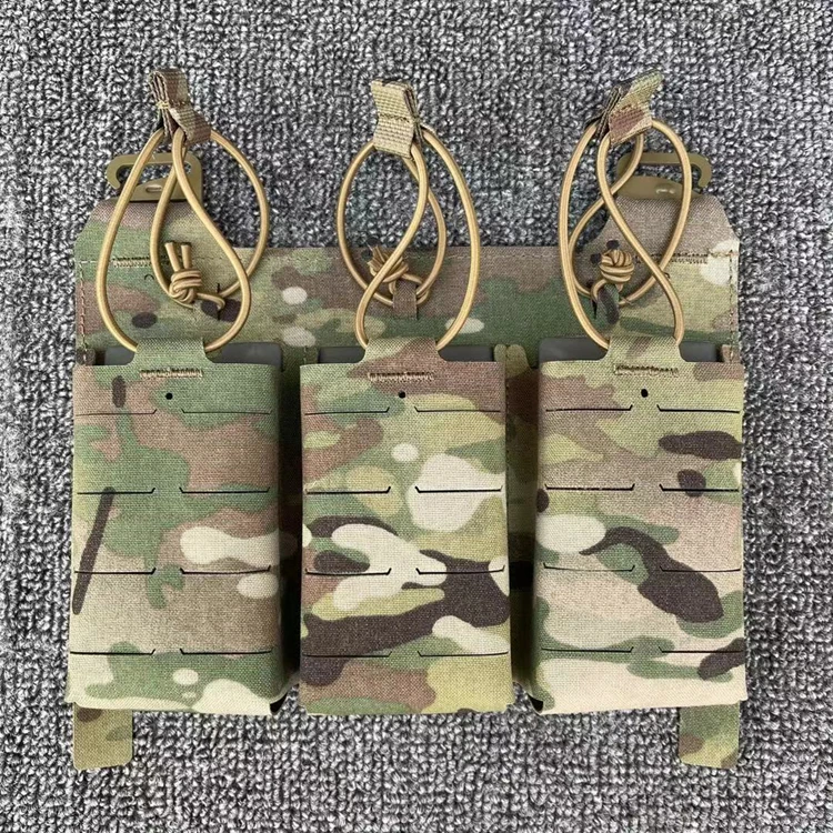 Outdoor Tactical Vest Laser Cutting Molle, Triple Magazine Bag, Front Panel - imagen 5