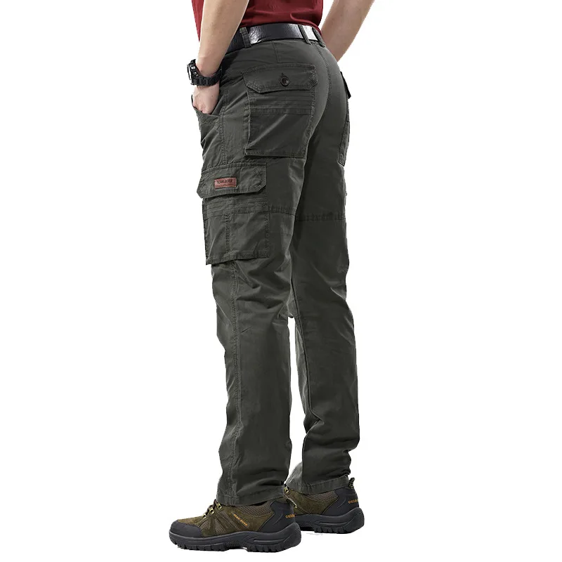 Pantalones Cargo de caza para hombre, pantalones vaqueros holgados de algodón, pantalones largos informales con múltiples bolsillos, talla grande 42, Primavera - imagen 4