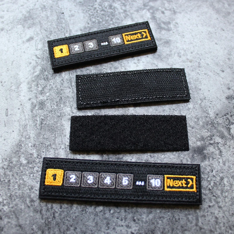 Parches de tira larga con números bordados tácticos 1, 2, 3, 10, insignia del próximo brazalete para ropa, apliques para mochila - imagen 3