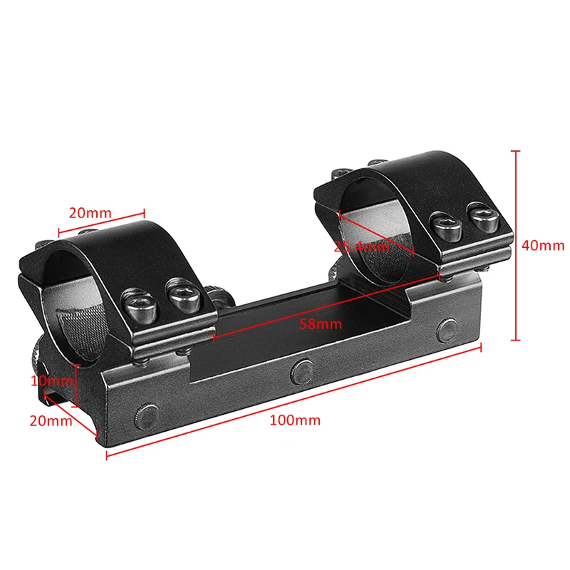 FIRE WOLF-riel de cola de milano para Mira de Rifle, 30mm, 1 pulgada, 20mm, montaje para mira de Rifle, riel Picatinny - imagen 2