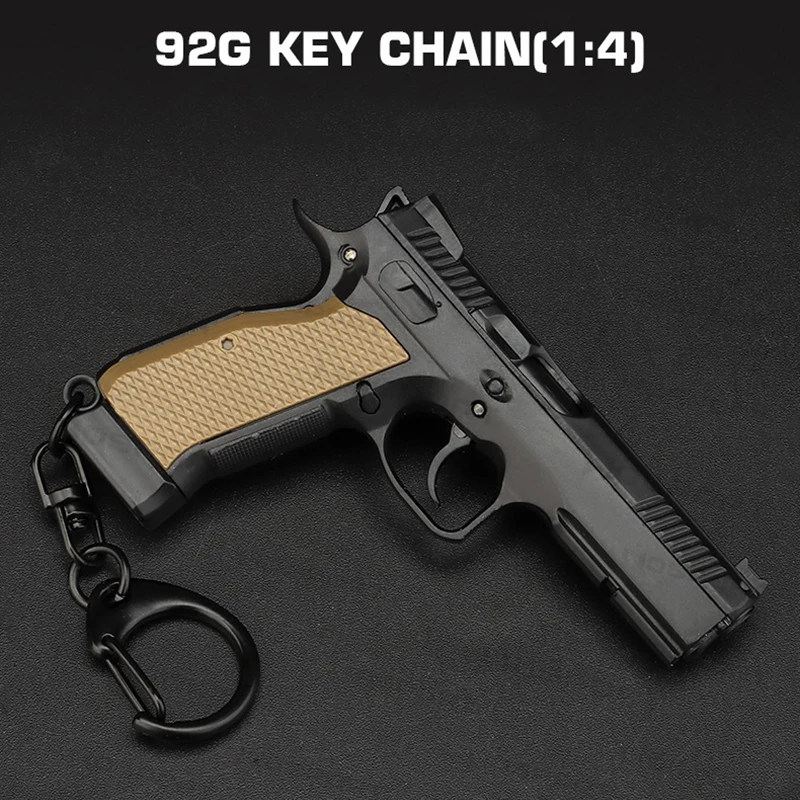 Llavero con forma de pistola táctica, llavero de arma, soporte de anillo, Mini portátil, desmontable, modelo de pistola 92G, decoraciones - imagen 3
