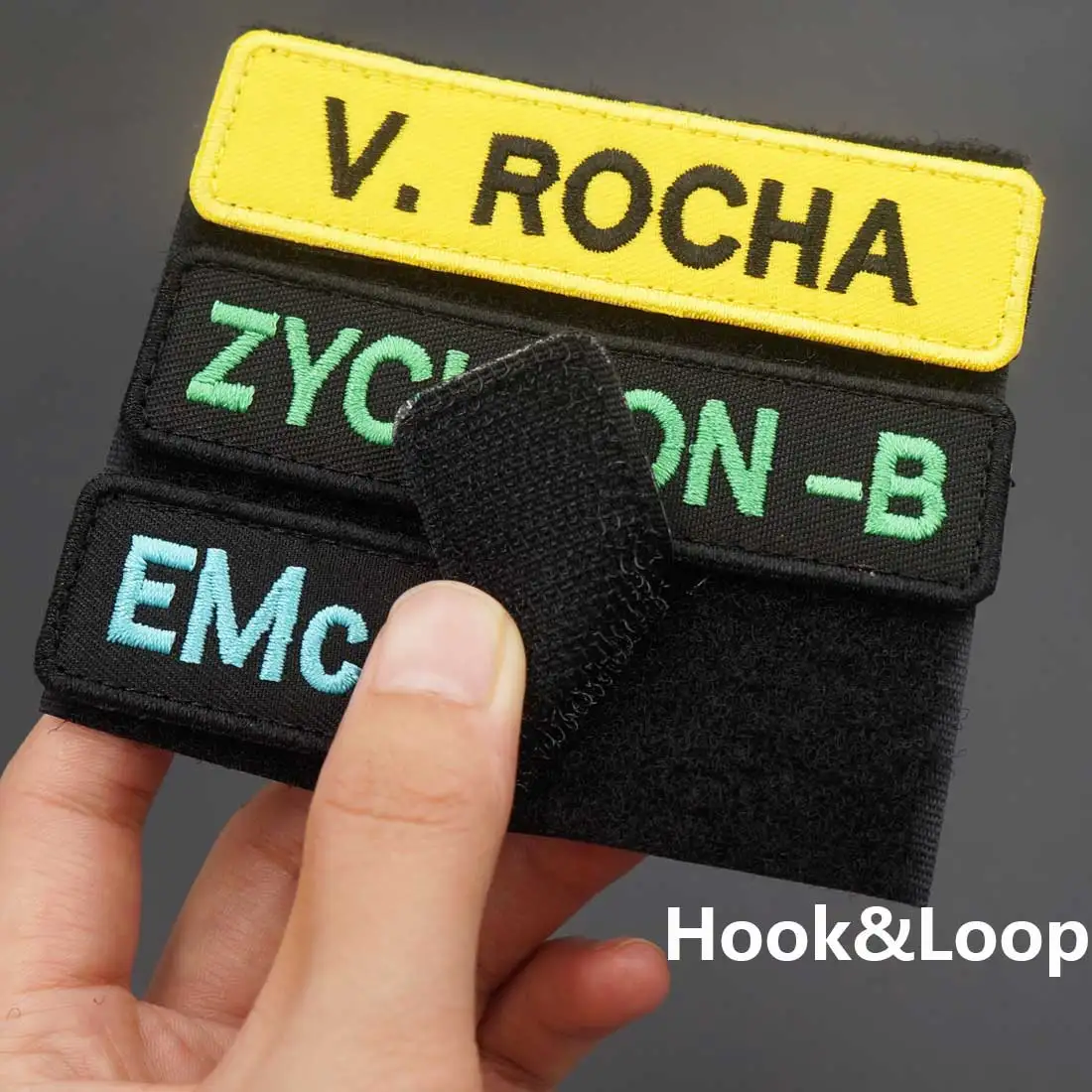 Etiquetas de nombres personalizadas, insignia de identificación de número de sangre del ejército, parche Punk Rock bordado, respaldo de gancho para planchar - imagen 3