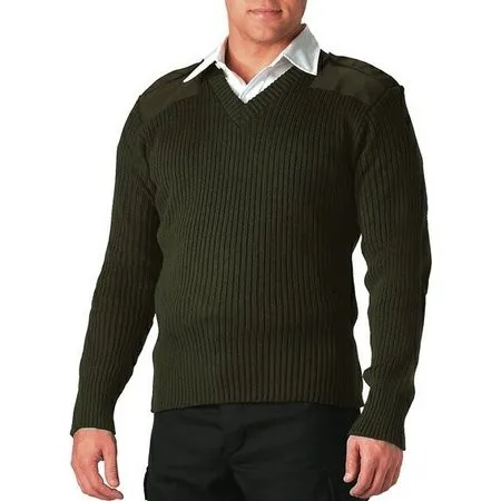 SMTP-suéter de lana pura YJ18 100%, suéter táctico con cuello en V, retro, británico, alemán, de cuello de pollo, Saddle - imagen 3