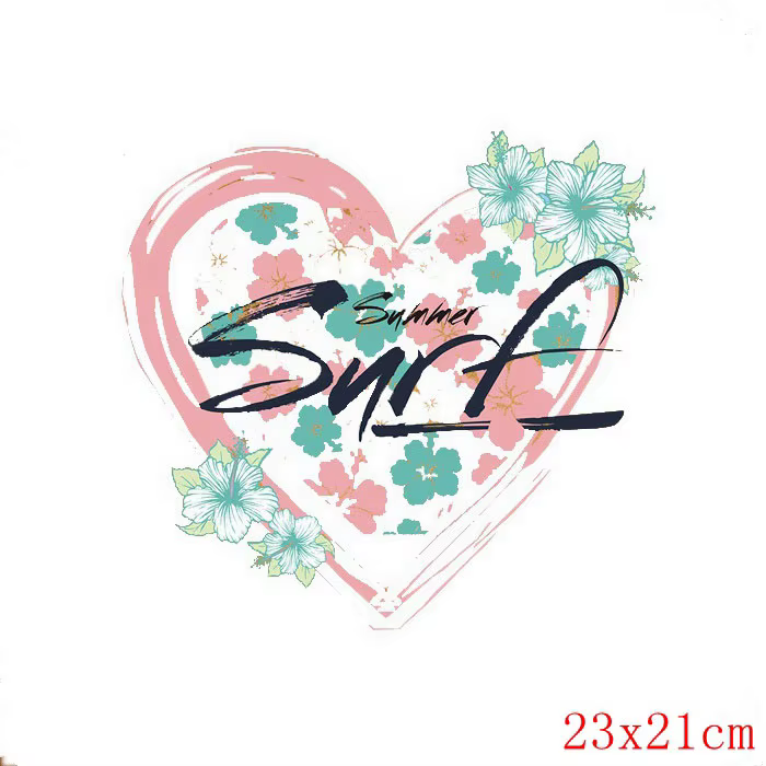 Parche de transferencia de calor de plumas Diy, lindo parche de transferencia de hierro para ropa, Parche de rayas de flores, pegatinas térmicas, parches en camisa - imagen 3