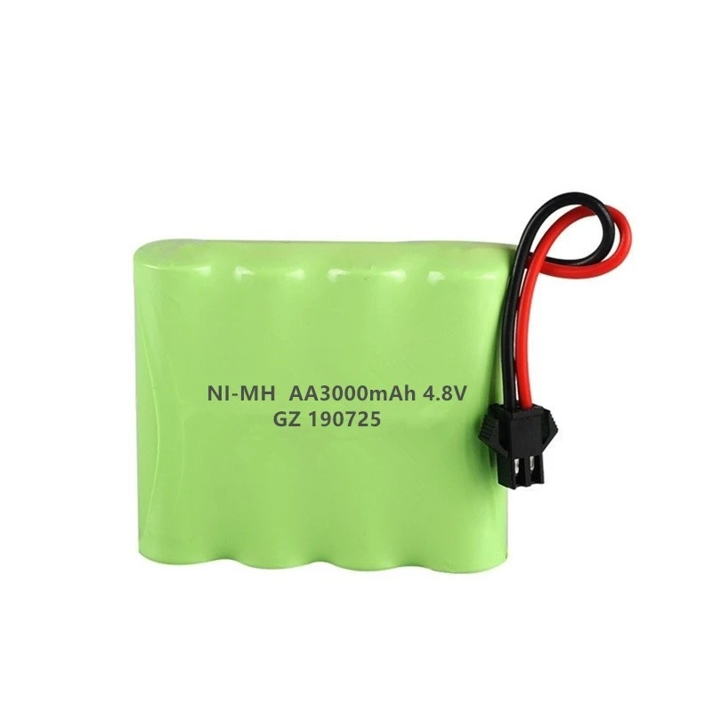 Batería recargable de 4,8 v y 3000mah, Cargador USB para coches teledirigidos, tanques, Robots, barcos, camiones, pistolas, juguetes, NiMH, AA, 4,8 v - imagen 3