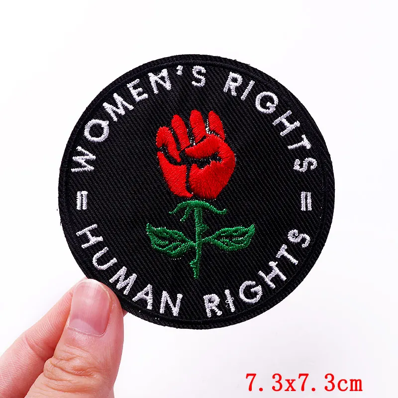 Parches bordados de derechos de las mujeres en la ropa, aplique de carton, Raibown, parche Gay, parches para planchar para ropa, insignias de letras - imagen 4