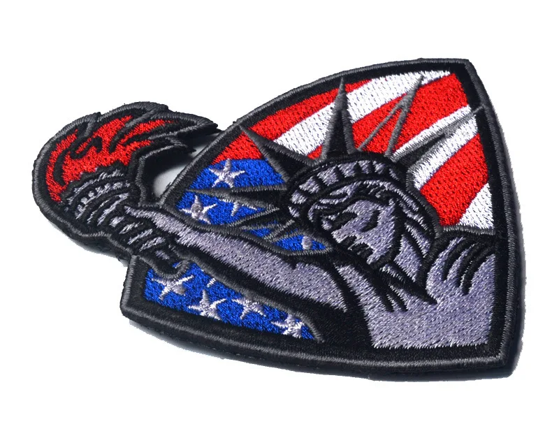 Parche de Estatua de la libertad con bandera patriótica americana, parche bordado con emblema de NUEVA YORK, aplique para chaqueta, mochila - imagen 3