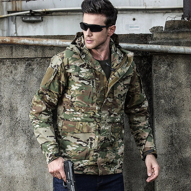 Chaqueta táctica militar impermeable para hombre, cortavientos con capucha para pesca, senderismo y exteriores - imagen 4