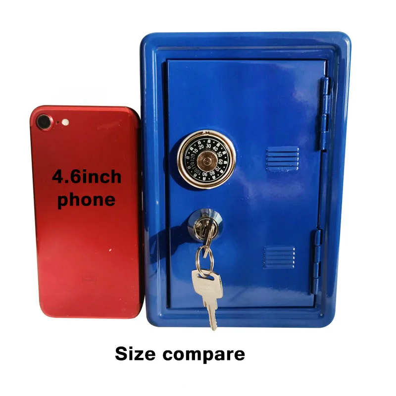 Mini cajas fuertes de Metal con cerradura de llave para niños, banco de dinero, adornos artesanales creativos para el hogar, pequeña caja de almacenamiento de seguridad - imagen 4