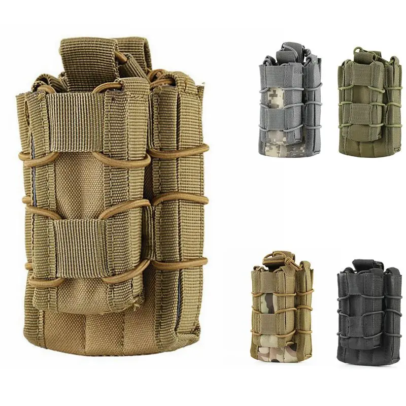 Bolsa para revistas de doble capa Molle, tácticas militares, pistola, rifle, apertura de bala, bolsa para revistas de nailon, bolsa para accesorios de equipo de caza