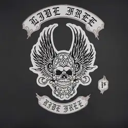Parche calavera alas motociclista – Bordado iron-on chaqueta cuero alta calidad