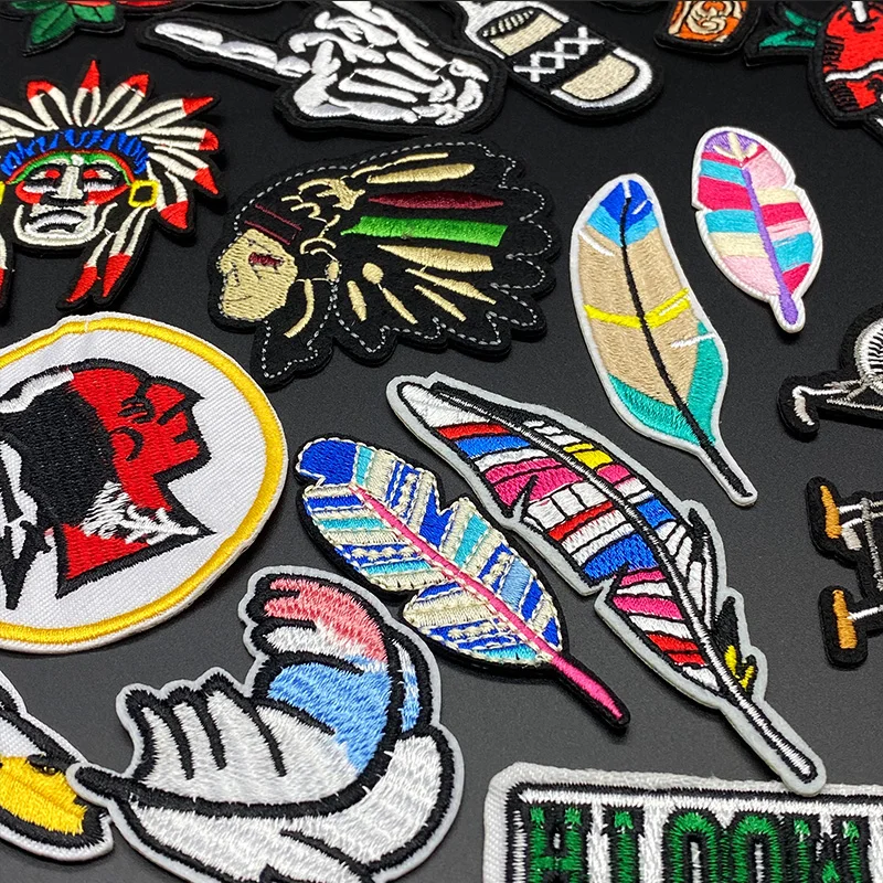 Parche de ropa de rosa de pistola punk indio, parches bordados de jinete punk para chaleco trasero, 3 unidades por lote - imagen 5