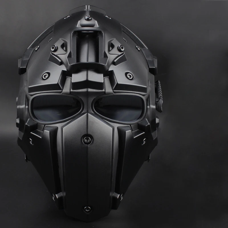 Casco táctico MOLLE con máscara integral de protección - imagen 3