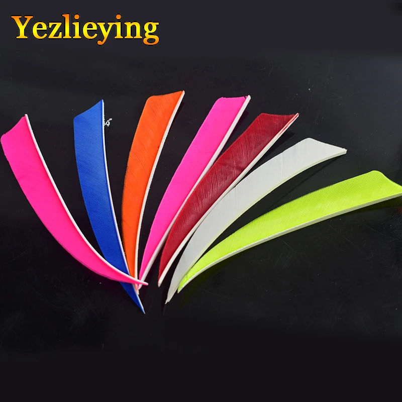 Accesorios de tiro con arco DIY de 5 pulgadas, 50 Uds., escudo de plumas de pavo, flecha de plumas para cualquier eje de flecha de carbono de madera - imagen 2