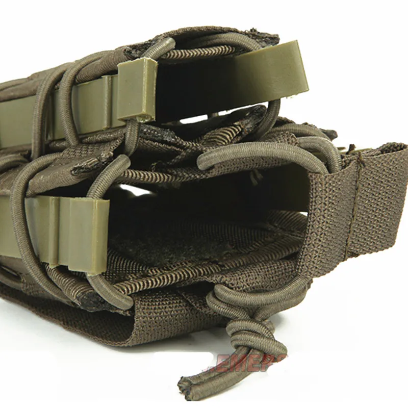 RG-bolsa militar de camuflaje para teléfono móvil, bolsa de transporte de doble imán para Airsoft, Emerson, soporte MOLLE Mag, color marrón y negro - imagen 5