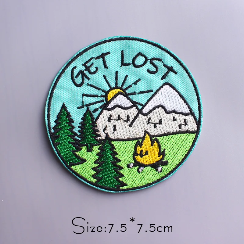 Parches bordados ondulados para ropa, parches para planchar en la ropa, Parche de aventura natural, insignias a rayas para exteriores - imagen 5