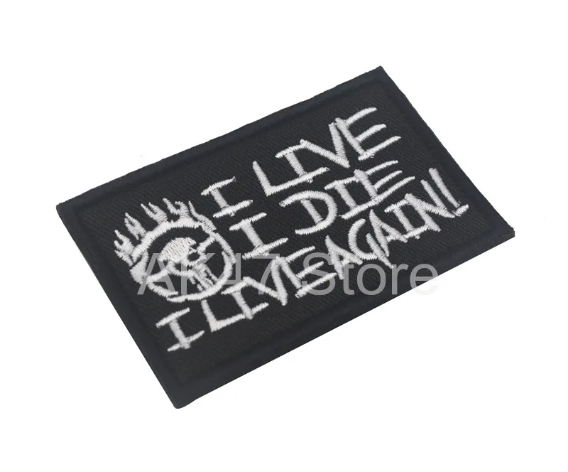 Parche de aplique de insignia de emblema para mochila, sombrero, chaqueta, bolsa, Mad Max, Fury, I LIVE DIE I LIVE AGAIN, parche bordado - imagen 4