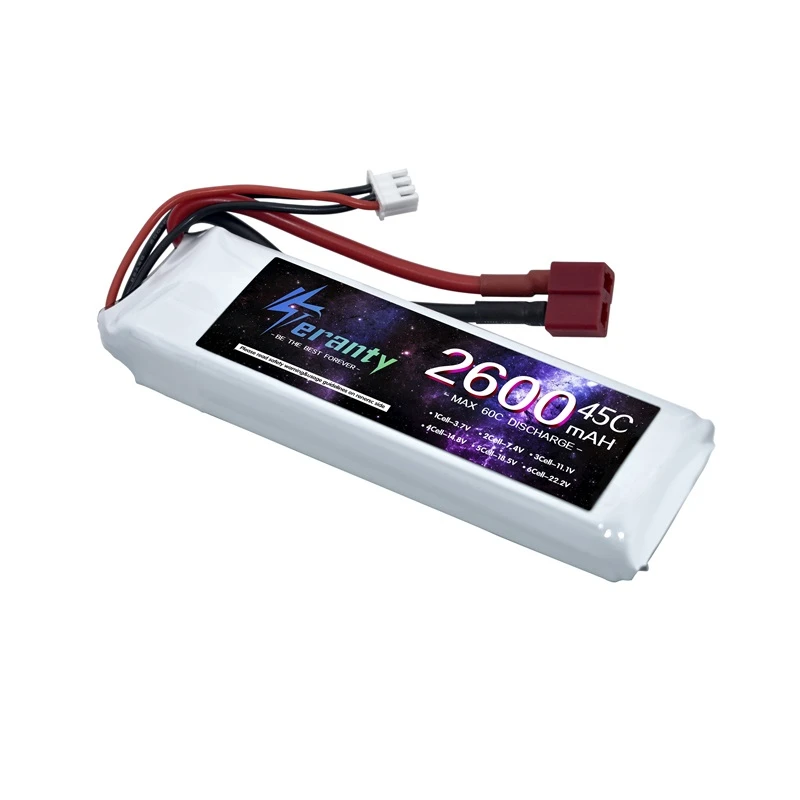 Batería Lipo Original de 7,4 V y 2600mAh con enchufe en T para Wltoys 1/14 144001   Batería Lipo para barco y coche RC para Wltoys 144001   coche - imagen 3