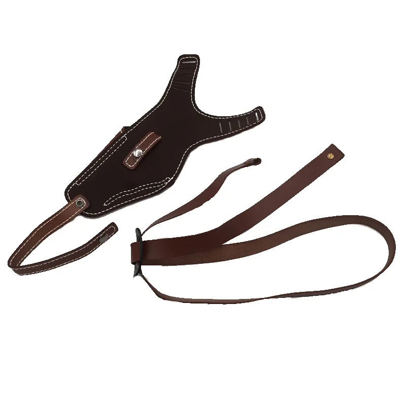 Funda de hombro táctica de cuero genuino para pistola de mano derecha, pistola oculta, accesorios de caza de tiro - imagen 5