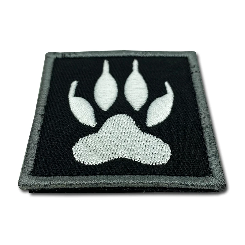 Parches de pata de lobo, insignia táctica militar bordada, brazalete con gancho, palo 3D en chaqueta, mochila - imagen 2