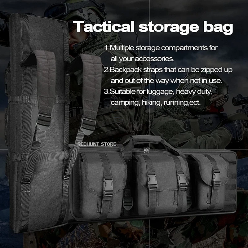Bolsa de funda de Rifle de doble largo, mochila de Rifle táctico de 36 pulgadas/90cm, transporte de arma de fuego suave, funda de carabina, bolsa de Rifle - imagen 4